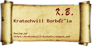 Kratochvill Borbála névjegykártya
